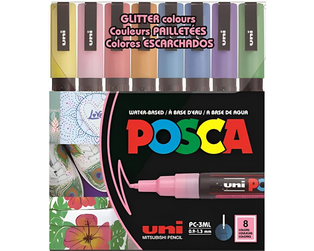 POSCA 8 Color Paint Marker Set PC-3M Fine Soft Colors