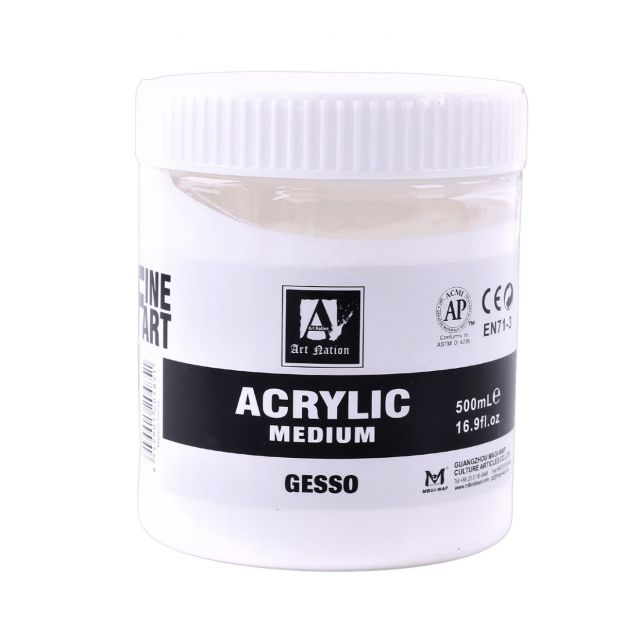  Daler-Rowney Simply Gesso 500ml - White Gesso Primer for  Multiple Surfaces - Dual Use Base Gesso for Acrylic Painting and Base Gesso  for Oil Painting - Paint Thickening or Tinting Agent